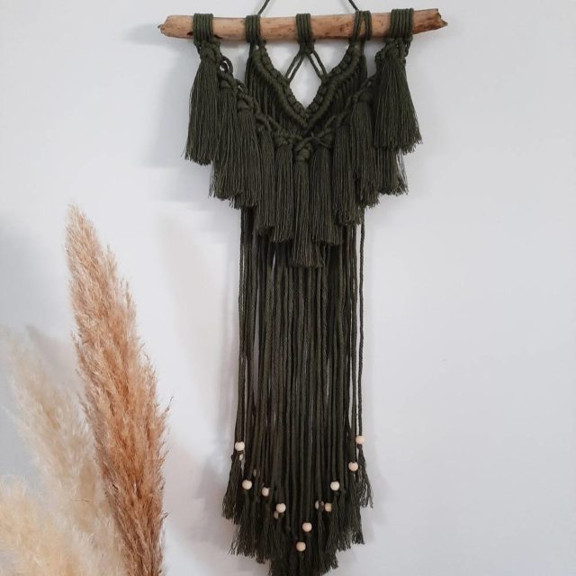 Tenture murale en macramé - Ma Fabrique Coton Pompon - Créations artisanales uniques en macramé - Bordeaux
